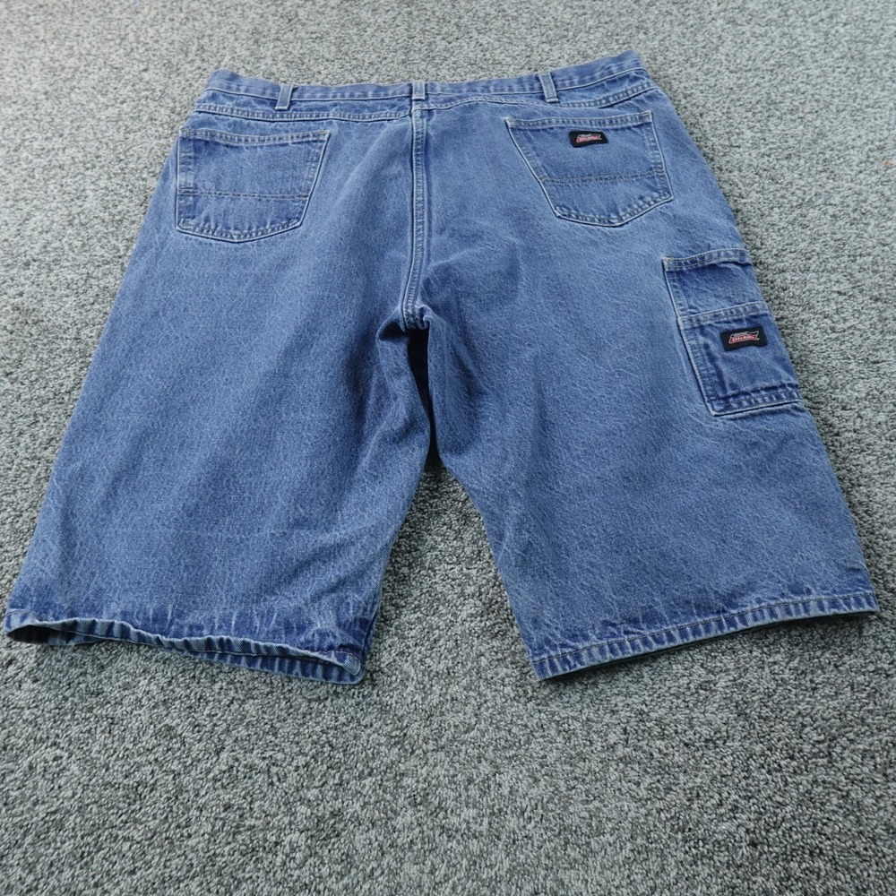 Dickies Shorts Mens 42 Light Blue Denim Jean Jorts Carpenter‎ Cargo Utility Work
